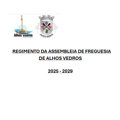 Regimento da Assembleia de Freguesia de Alhos Vedros 2025 - 2029